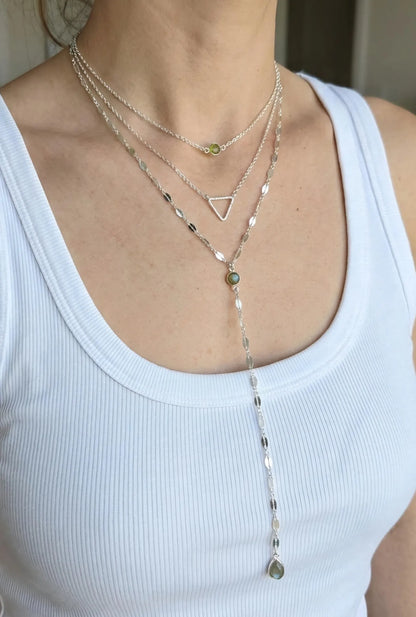 Dainty Open Sterling Silver Triangle Necklace My Store