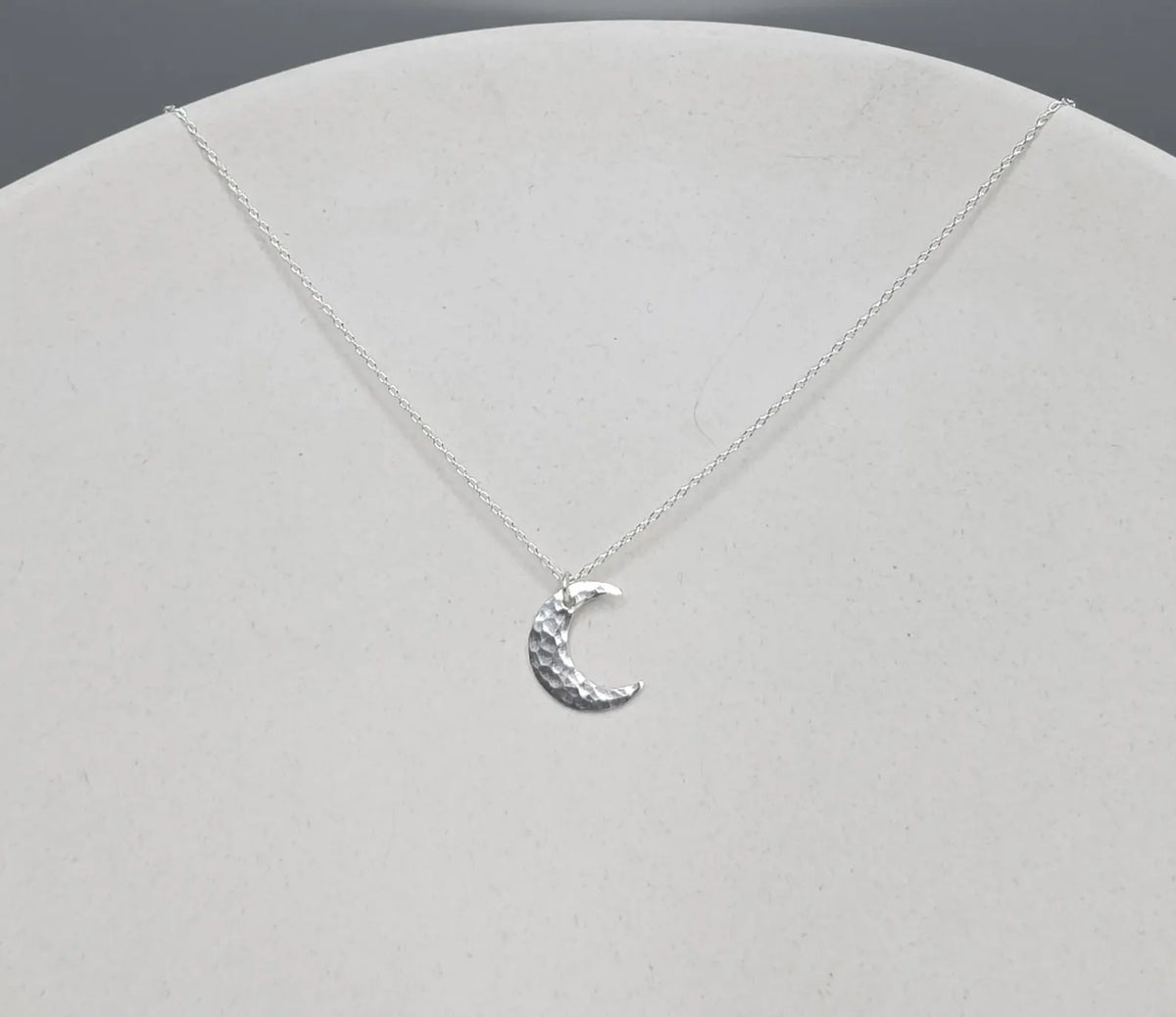 Small Hammered Moon Necklace, 14k Gold Fill, Sterling Silver My Store