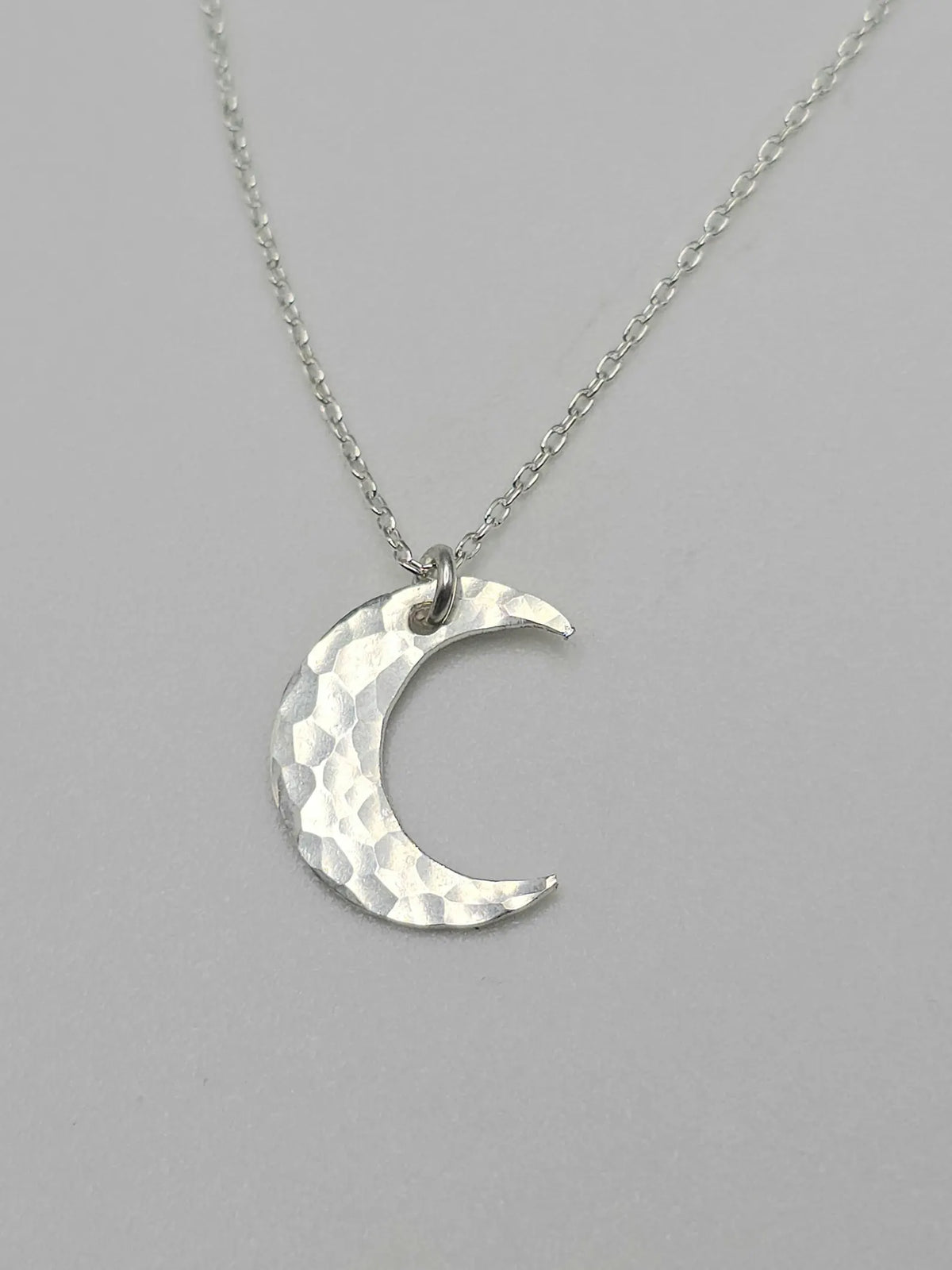 Small Hammered Moon Necklace, 14k Gold Fill, Sterling Silver My Store