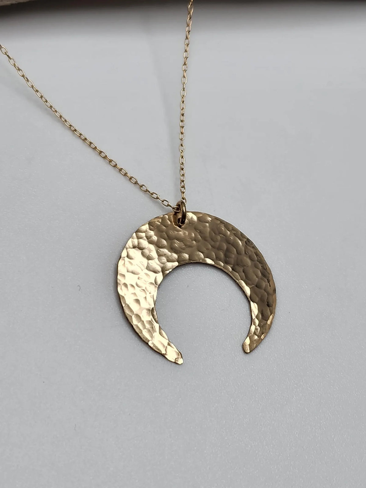 Large Inverted Crescent Moon Necklace, Silver, Gold My Store