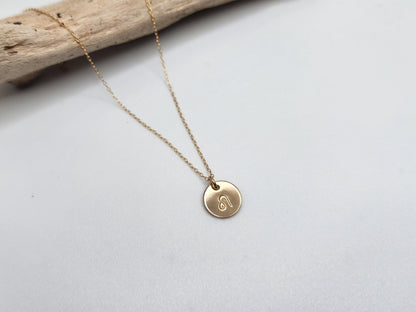 Tiny Gold Zodiac Disk Necklace My Store