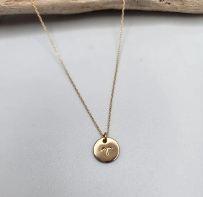 Tiny Gold Zodiac Disk Necklace My Store