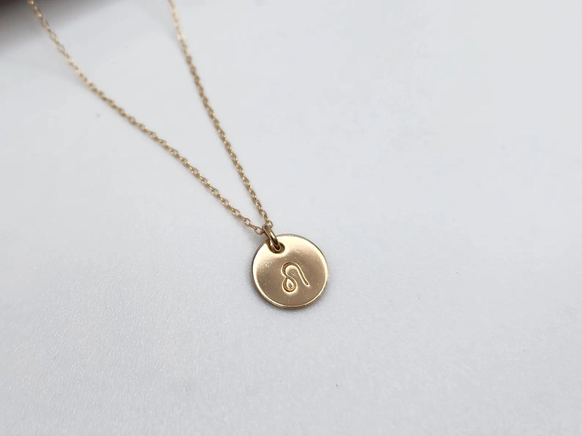 Tiny Gold Zodiac Disk Necklace My Store