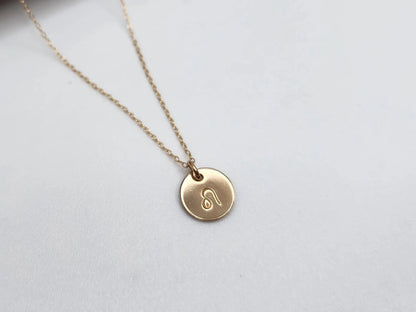 Tiny Gold Zodiac Disk Necklace My Store