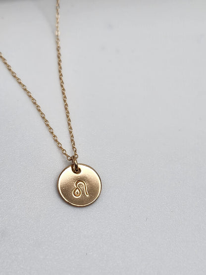 Tiny Gold Zodiac Disk Necklace My Store