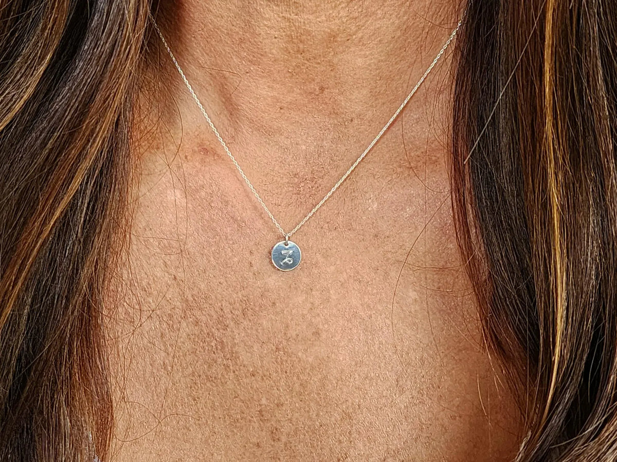 Tiny Sterling Silver Zodiac Disk Necklace My Store