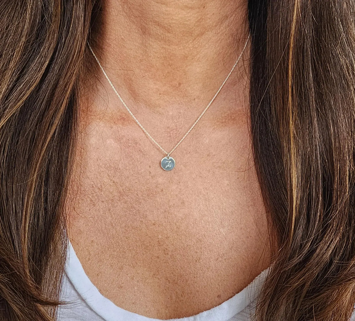 Tiny Sterling Silver Zodiac Disk Necklace My Store