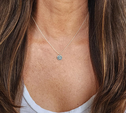 Tiny Sterling Silver Zodiac Disk Necklace My Store