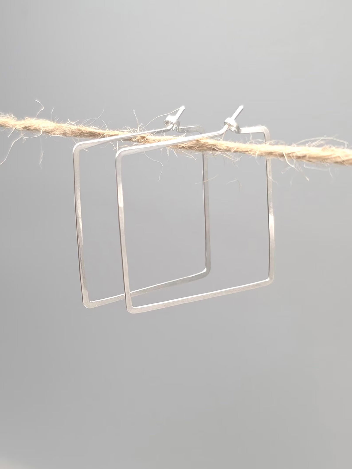 Square Hammered Hoop Earrings, Gold Fill, Sterling Silver My Store