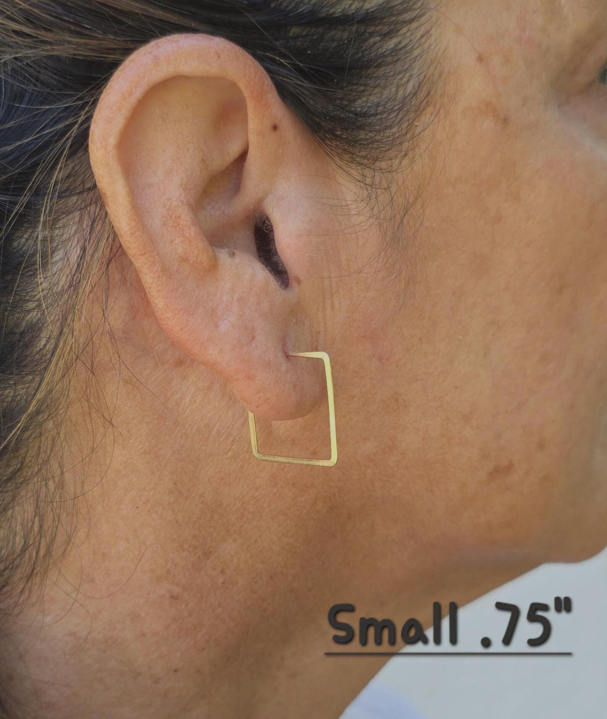 Square Hammered Hoop Earrings, Gold Fill, Sterling Silver My Store