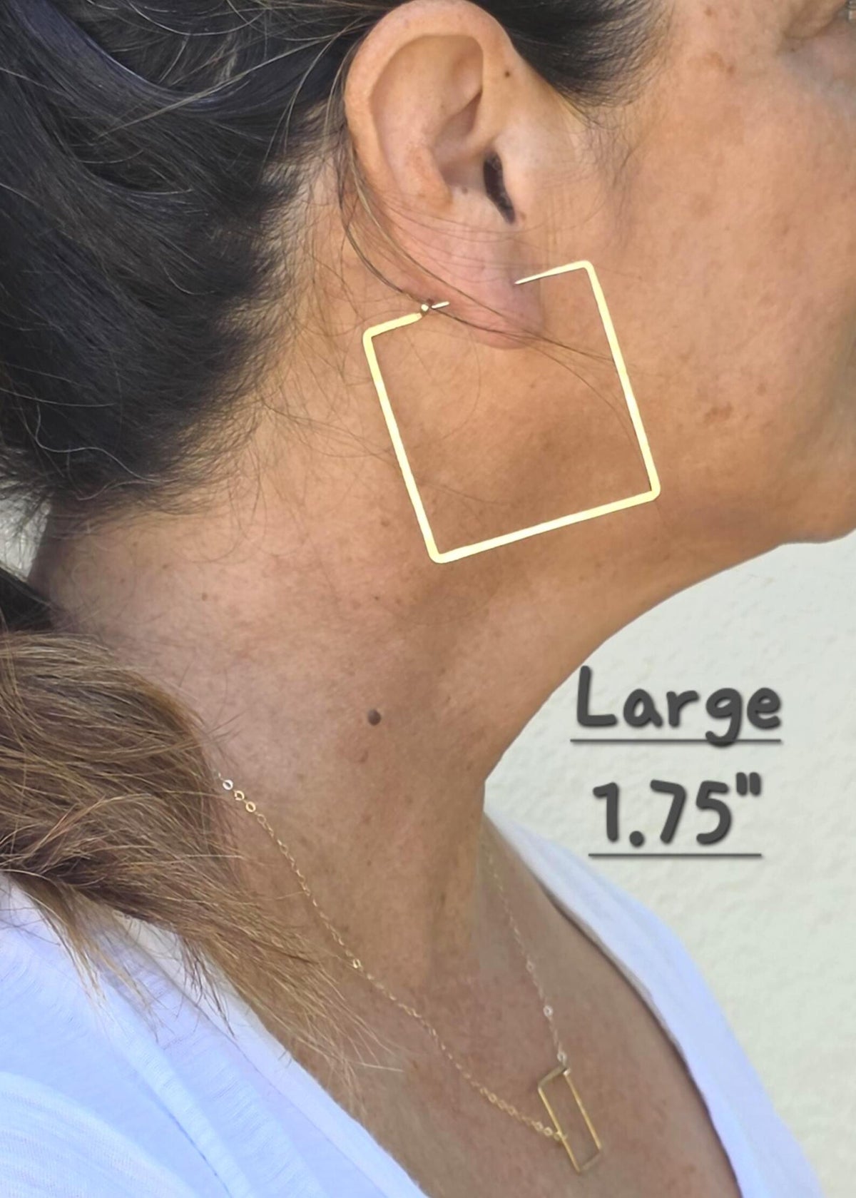 Square Hammered Hoop Earrings, Gold Fill, Sterling Silver My Store
