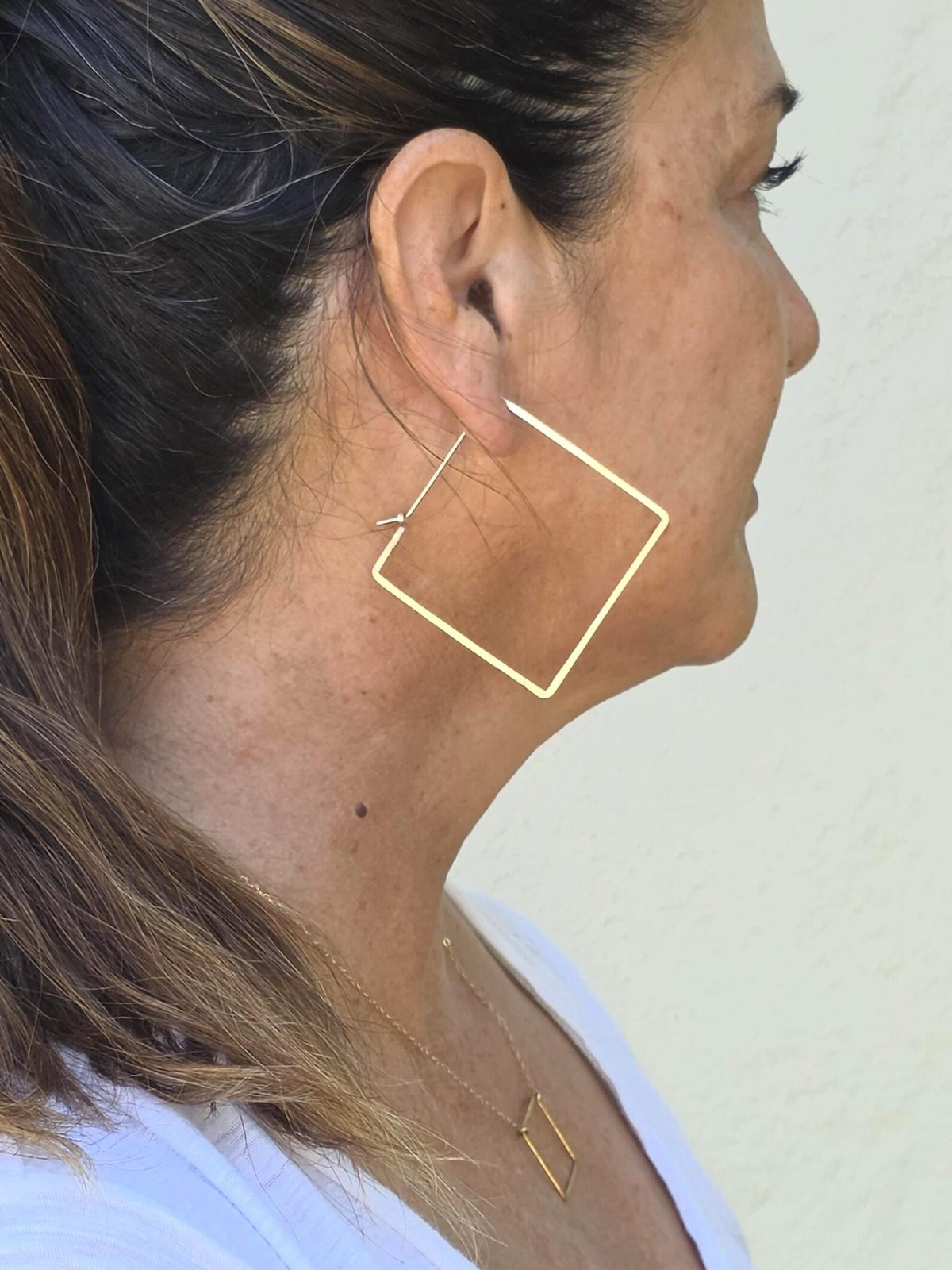 Square Hammered Hoop Earrings, Gold Fill, Sterling Silver My Store