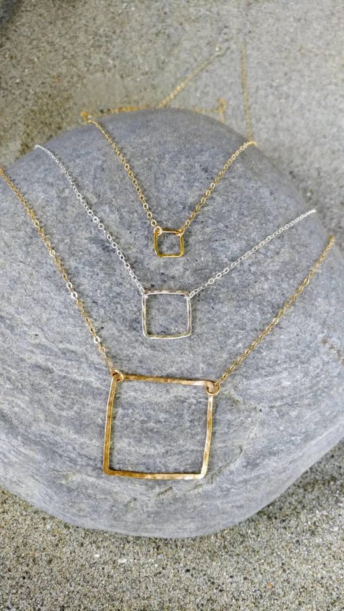 14K Gold Fill Open Square Necklace My Store