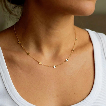 14k Gold Fill Sequin and Chain Necklace My Store