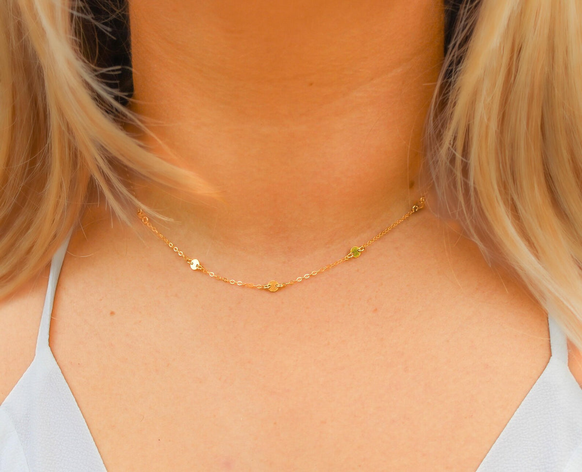 14k Gold Fill Sequin and Chain Necklace My Store