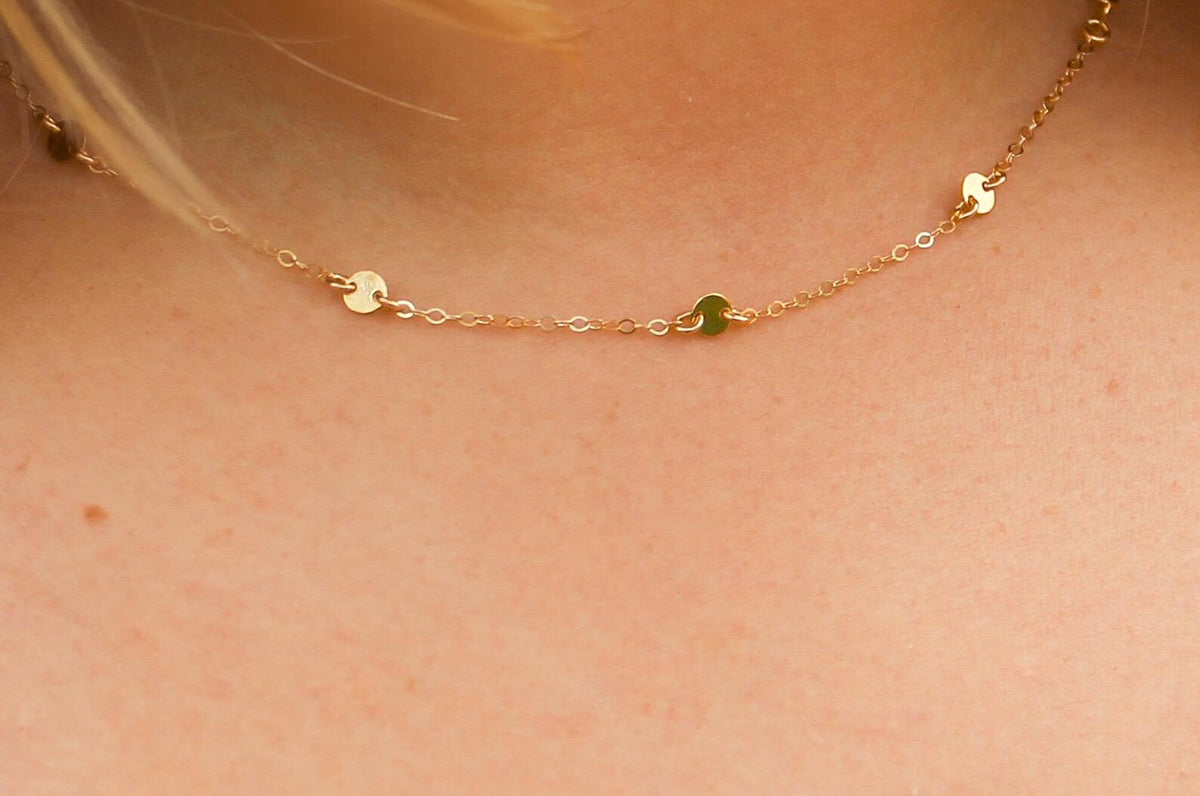 14k Gold Fill Sequin and Chain Necklace My Store