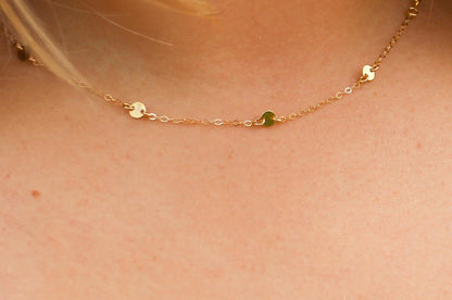 14k Gold Fill Sequin and Chain Necklace My Store