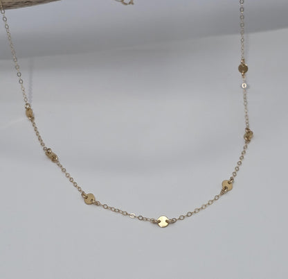 14k Gold Fill Sequin and Chain Necklace My Store