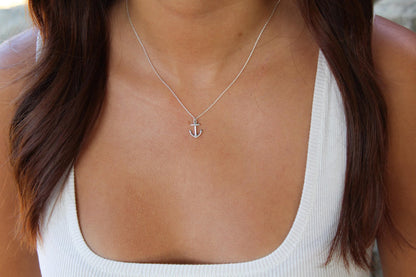 Small Sterling Silver Anchor Pendant Necklace My Store