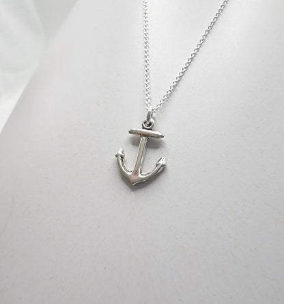 Small Sterling Silver Anchor Pendant Necklace My Store
