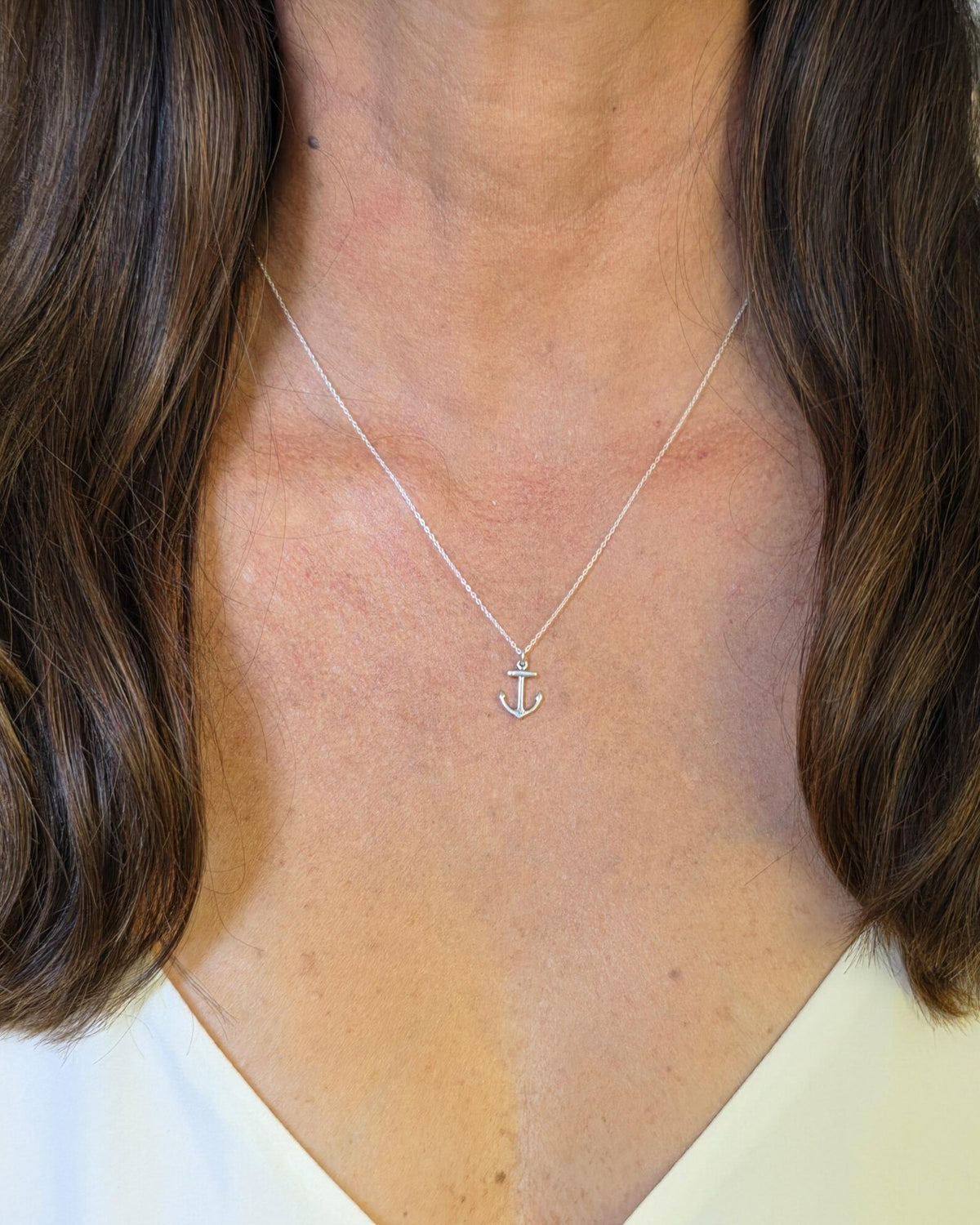 Small Sterling Silver Anchor Pendant Necklace My Store