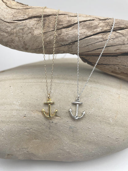 Small Sterling Silver Anchor Pendant Necklace My Store