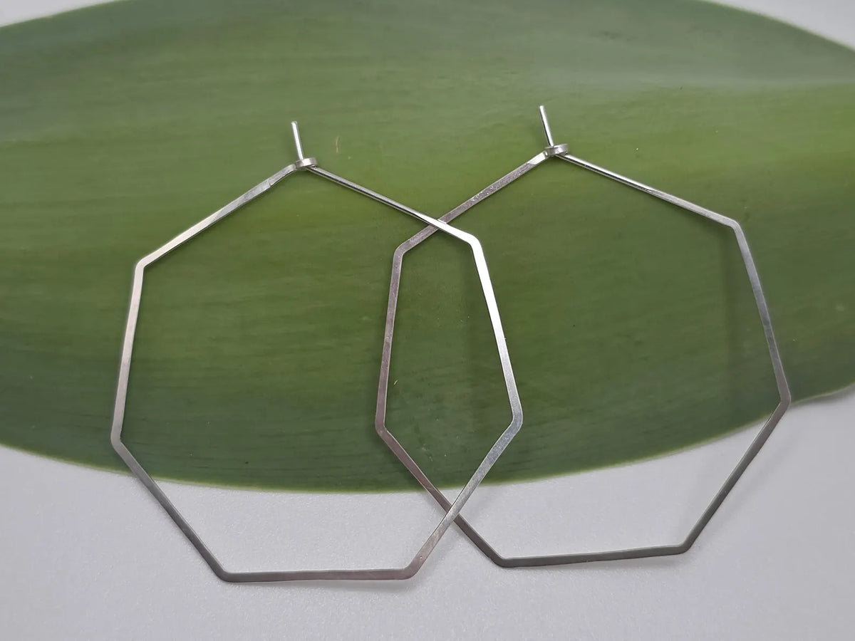 Hexagon Hoop Earrings, 14k Gold Filled My Store