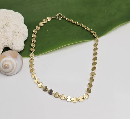 14k Gold Fill Sequin Chain Anklet My Store