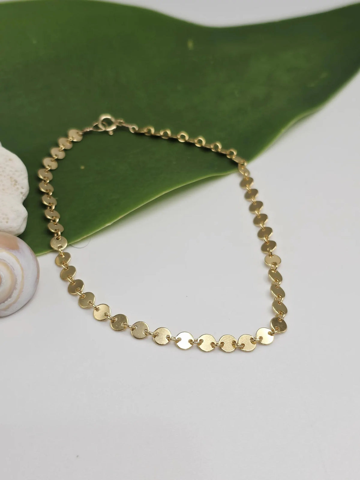14k Gold Fill Sequin Chain Anklet My Store