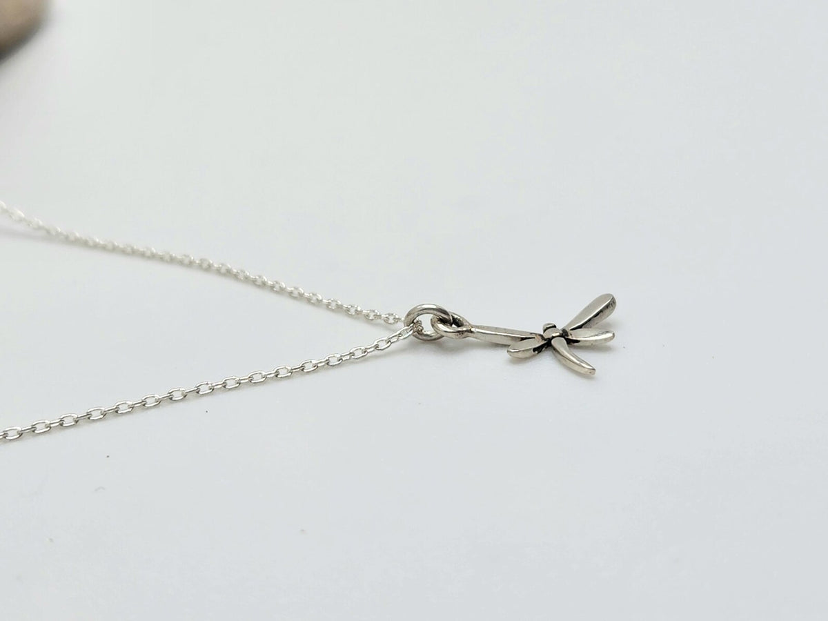 Tiny 3D Sterling Silver Dragonfly Necklace My Store