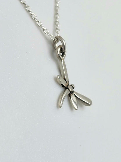 Tiny 3D Sterling Silver Dragonfly Necklace My Store