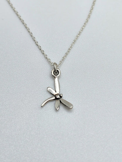 Tiny 3D Sterling Silver Dragonfly Necklace My Store