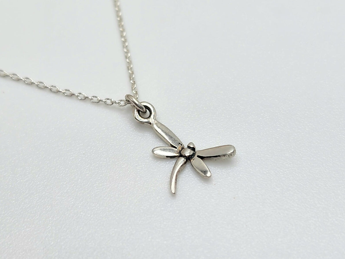 Tiny 3D Sterling Silver Dragonfly Necklace My Store