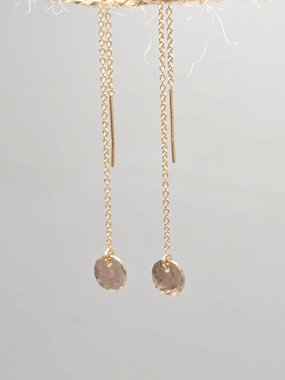 Dainty Gold Fill Open Circle Threader Earrings My Store