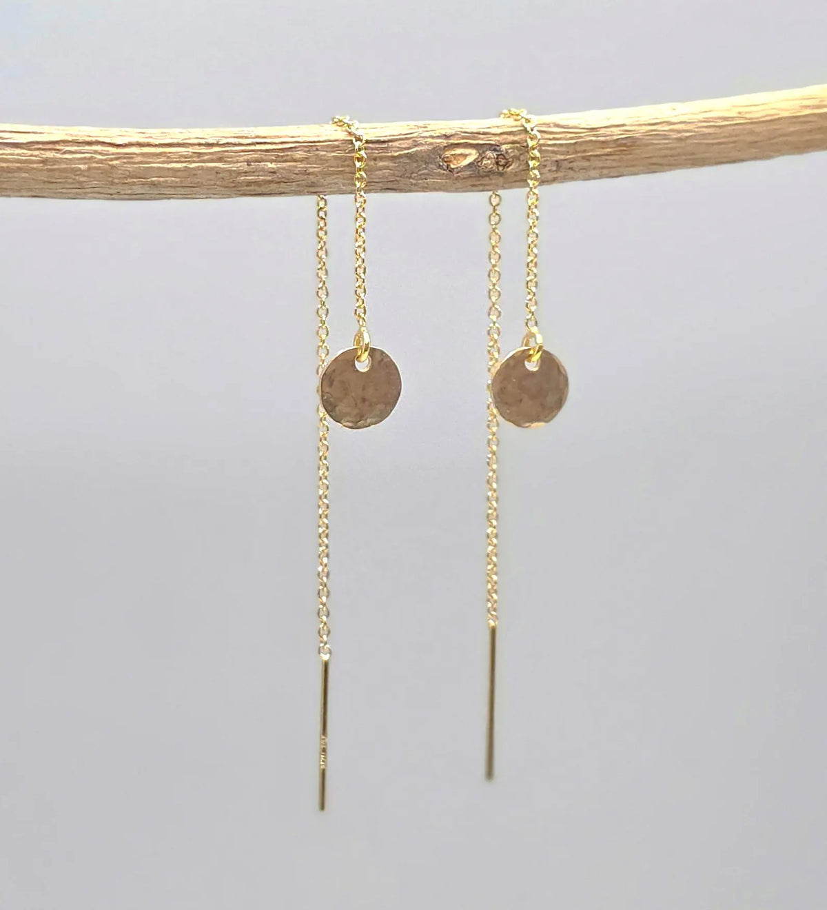 Dainty Gold Fill Open Circle Threader Earrings My Store