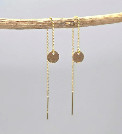 Dainty Gold Fill Open Circle Threader Earrings My Store