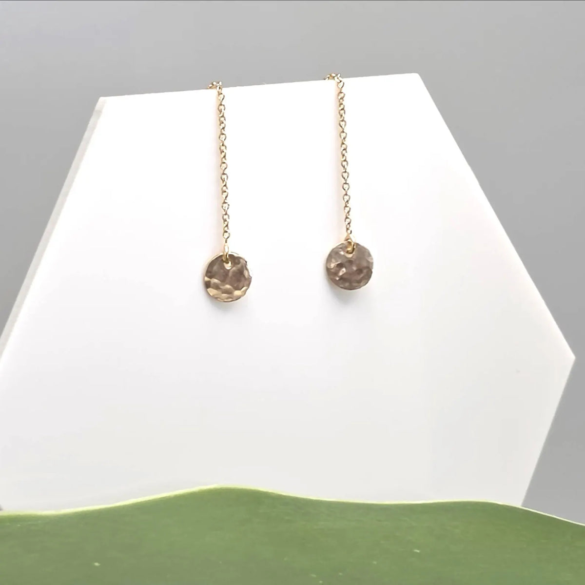 Dainty Gold Fill Open Circle Threader Earrings My Store