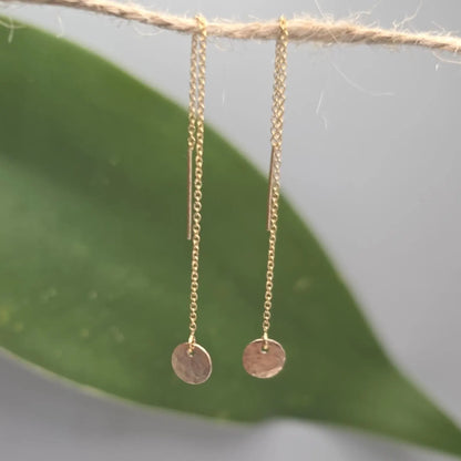 Dainty Gold Fill Open Circle Threader Earrings My Store