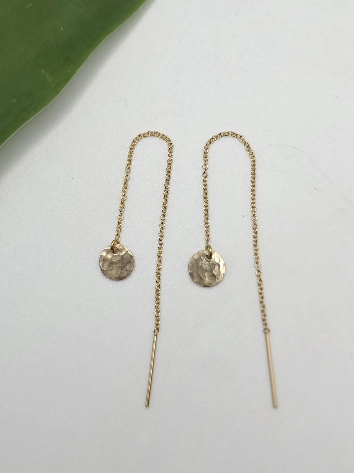 Dainty Gold Fill Open Circle Threader Earrings My Store