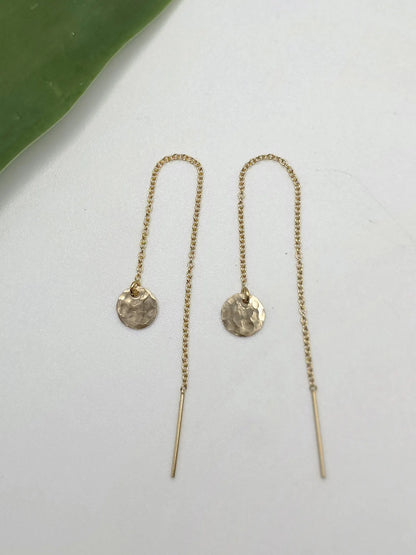 Dainty Gold Fill Open Circle Threader Earrings My Store
