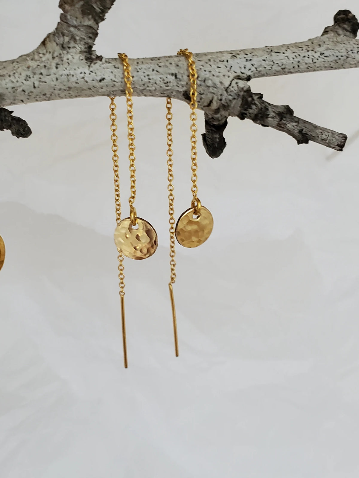 Dainty Gold Fill Open Circle Threader Earrings My Store