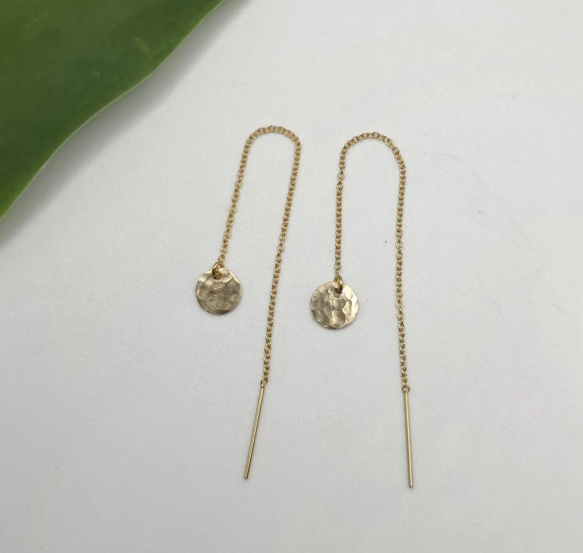 Dainty Gold Fill Open Circle Threader Earrings My Store