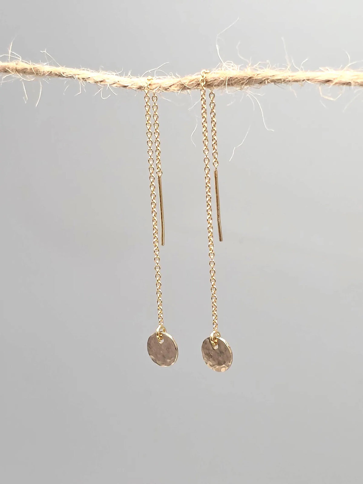 Dainty Gold Fill Open Circle Threader Earrings My Store