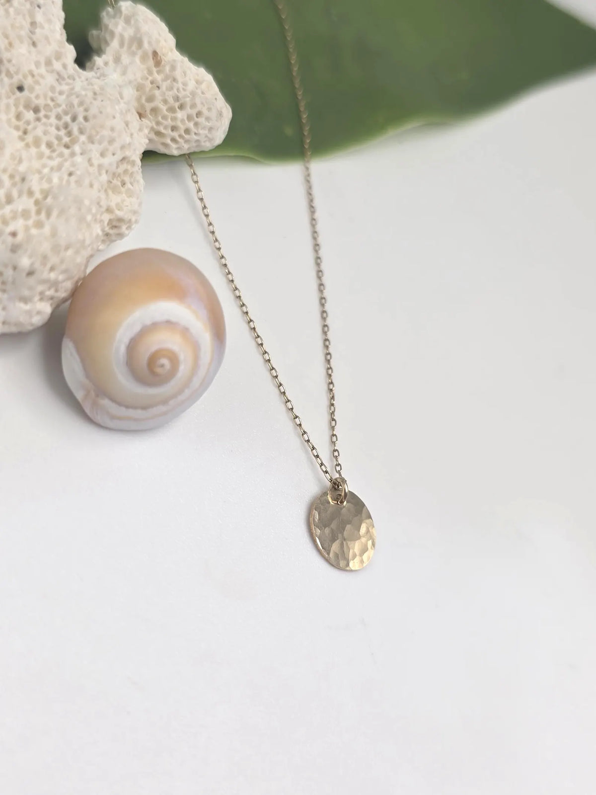 Small Sterling Silver Hammered Disk Necklace My Store