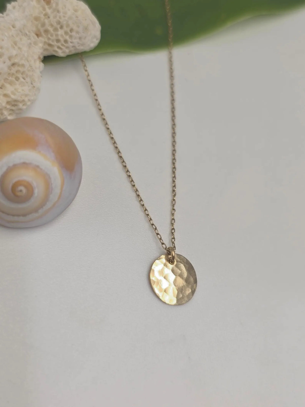 Small Sterling Silver Hammered Disk Necklace My Store
