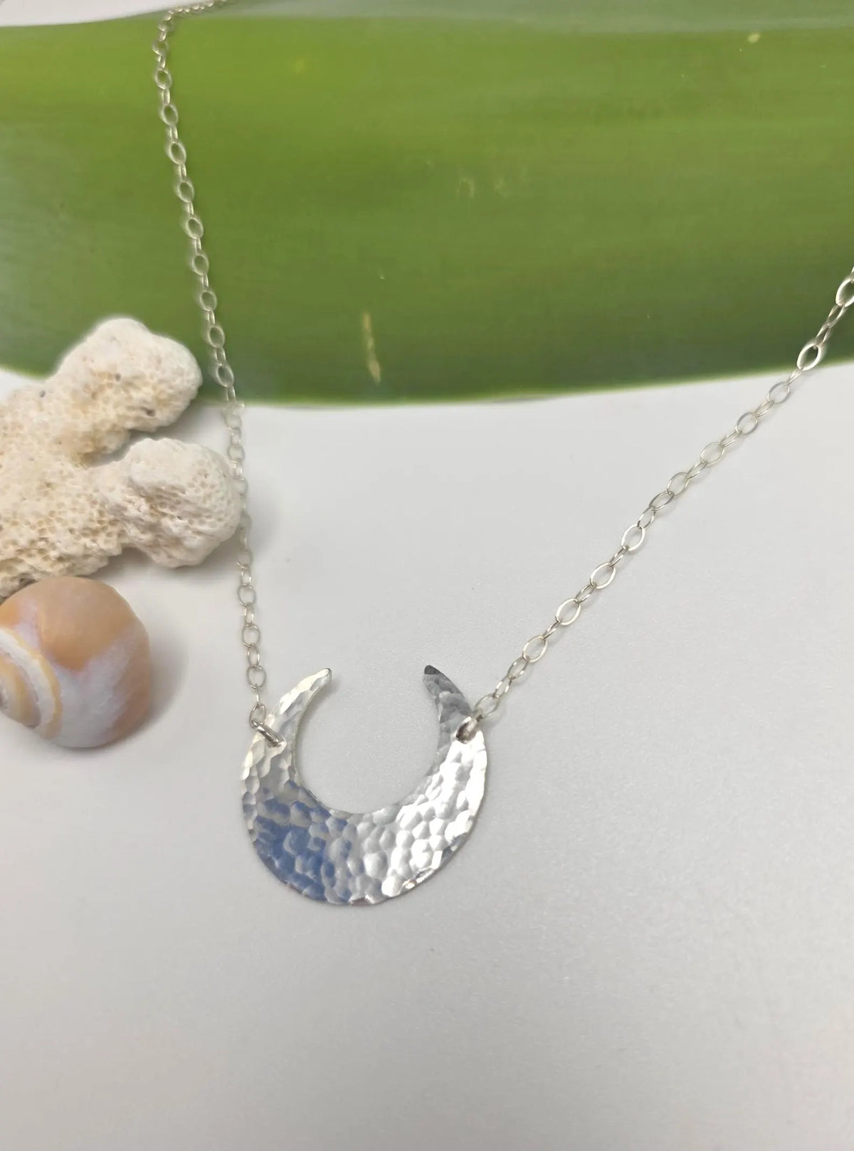 Large Sterling Silver Inverted Moon Necklace My Store