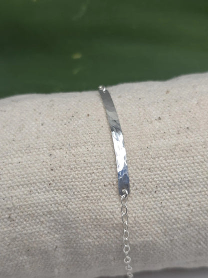 14k Gold Fill Hammered Bar Bracelet My Store