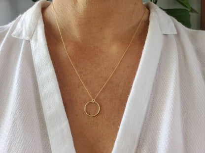 Small 14k Gold Fill Open Circle Pendant Necklace My Store