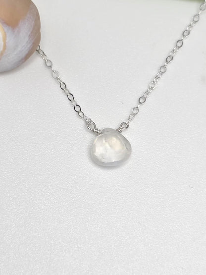 Tiny Moonstone Briolette Necklace, 14k Gold Filled, Sterling Silver My Store