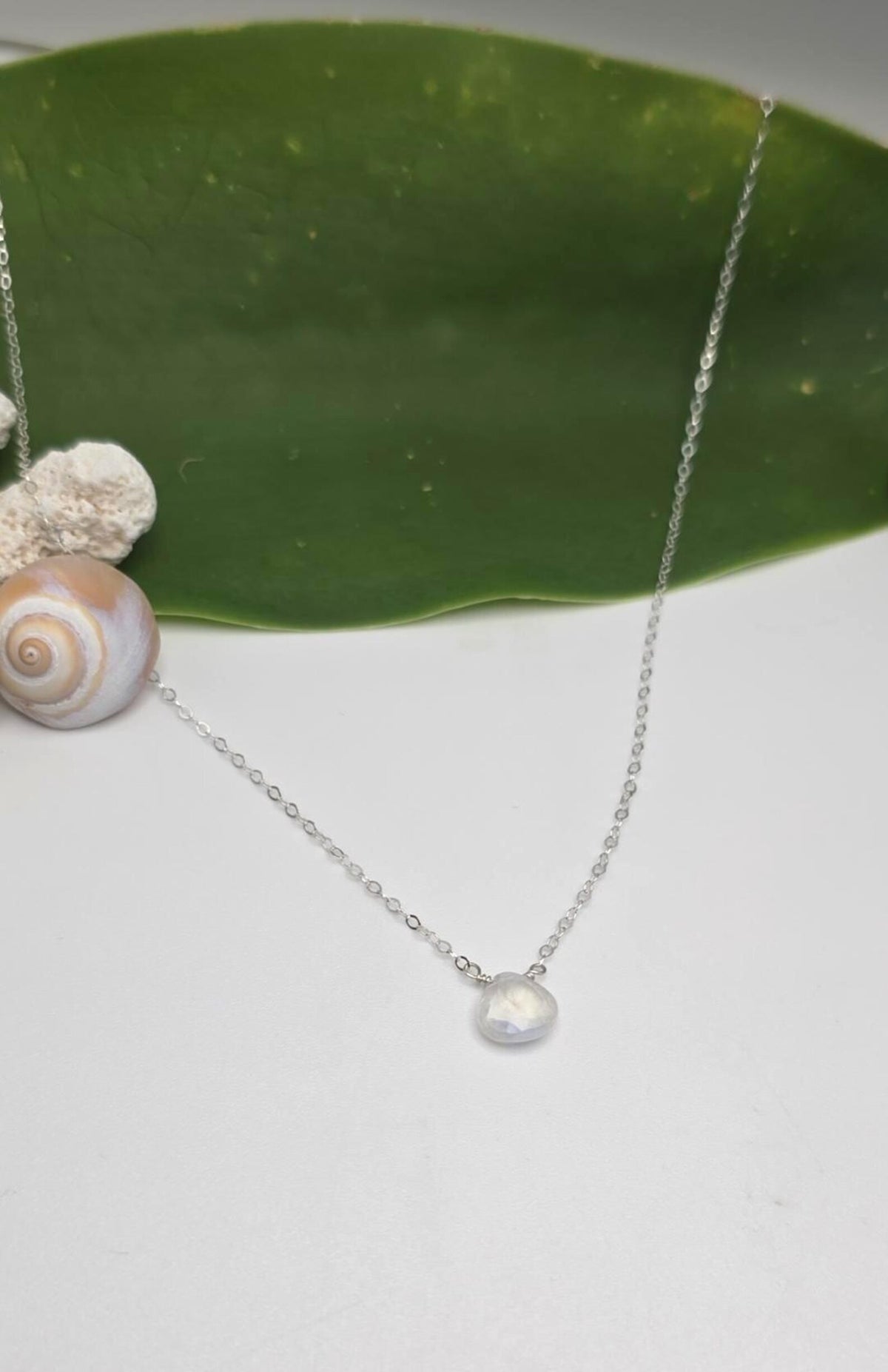 Tiny Moonstone Briolette Necklace, 14k Gold Filled, Sterling Silver My Store